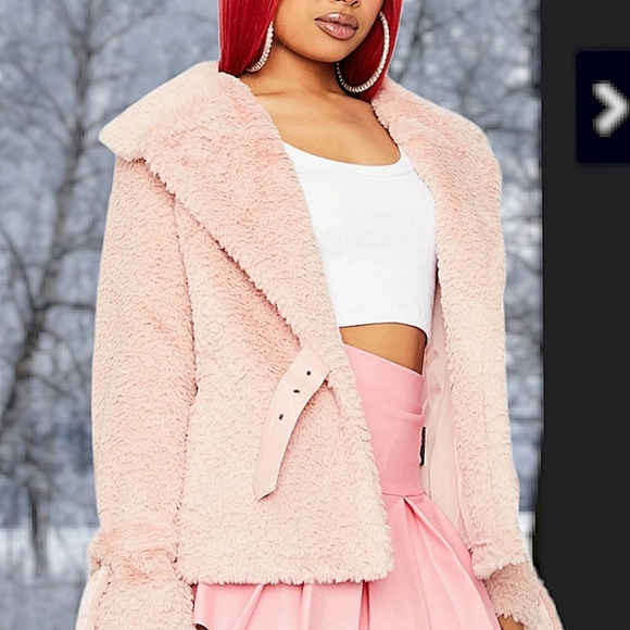 Blush Sherpa Coat - Picture 2 of 9